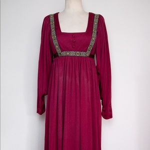Vintage 70’s Wine Color Bohemian Dress